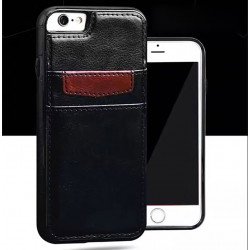 Apple - Back cover for cell phone - leather - black - for iPhone 7 Plus, 8 Plus