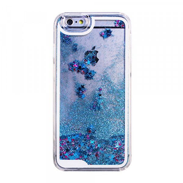 Pink Stars Glitter Liquid Hard Phone Case Cover iPhone 6 6S 7 8