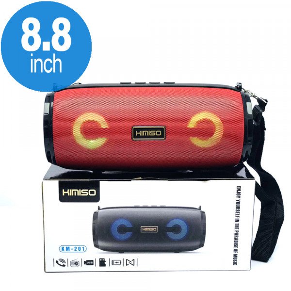 Wholesale Carry Strap LED Light Portable Bluetooth Wireless Speaker with FM Radio, Micro SD, Flash Drive Slot, Aux Port (Red)