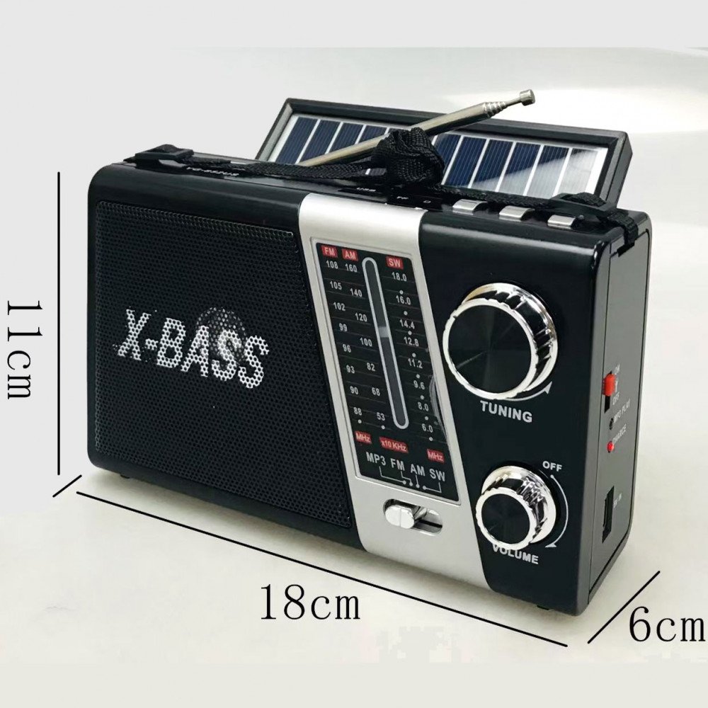 Bluetooth AM FM Radio, Small Portable Radio - Dual Speaker Heavy Bass, 