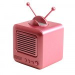 Wholesale Retro TV Design Heavy Bass Portable Bluetooth Speaker S117 (Pink)