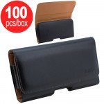 Wholesale 100pc Lot of Horizontal Slim Armor Belt Pouch Horizontal Slim Armor Belt Pouch Large 22 (Black) - Box Deal