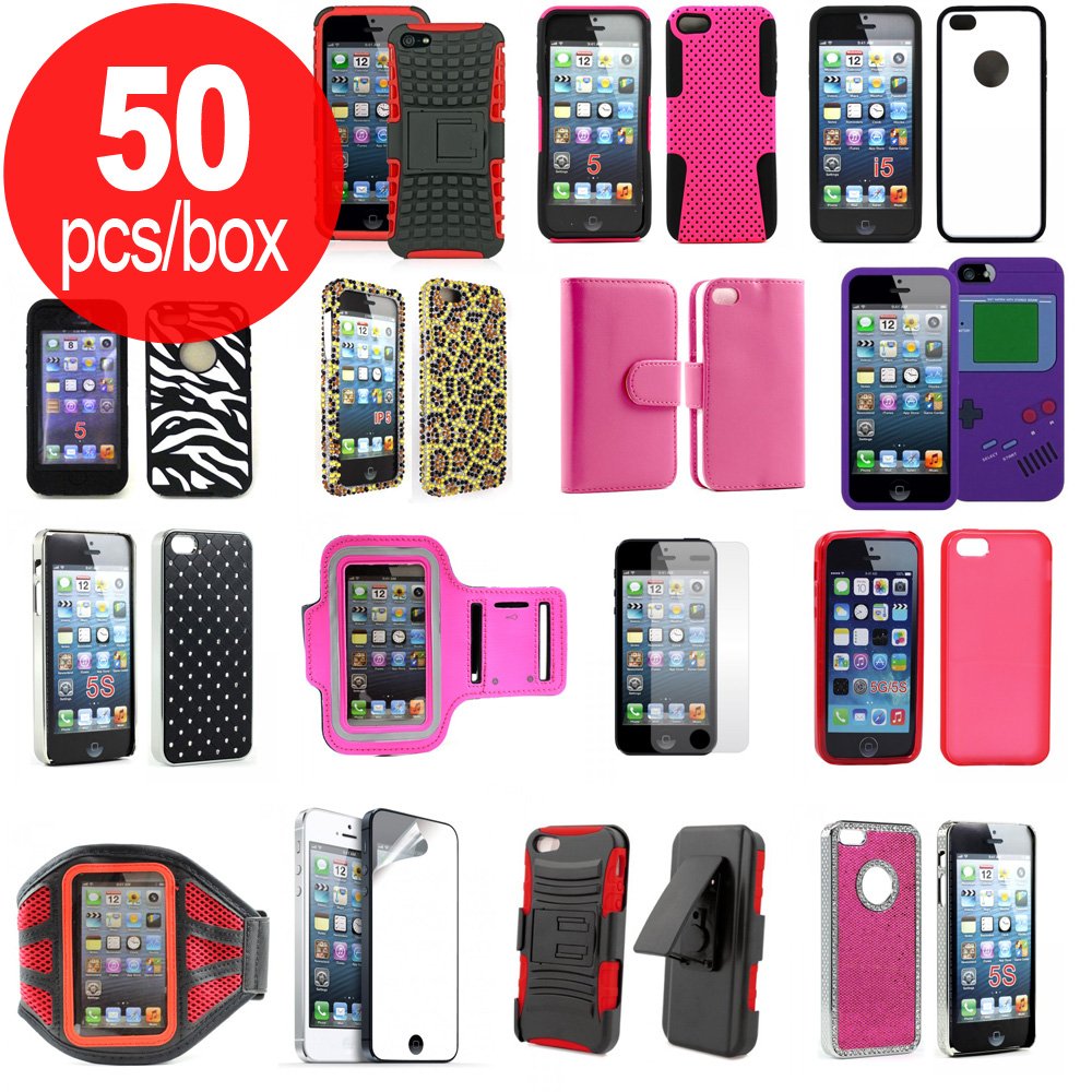  Wholesale Lot of 50 Cell Phone Cases & Screen