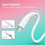 Wholesale Micro V8V9 2.4A Heavy Duty Strong Soft Flexible Silicone OD 5.0mm Charge and Sync USB Cable 6FT for Universal Cell Phone, Device and More (White)