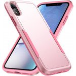 Wholesale Heavy Duty Strong Armor Hybrid Trailblazer Case Cover for Apple iPhone XR (Pink)