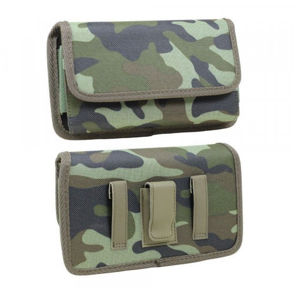 Wholesale Ex-Large Horizontal Camouflage Phone Pouch with Belt Clip – Durable, Stretchable Design for Fits iPhone 15 Pro Max and more (Camo)