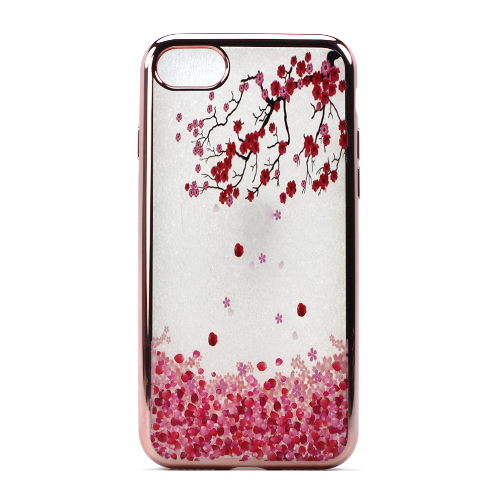 Wholesale Iphone 7 Plus Crystal Clear Rose Gold Design Case Cherry Blossom