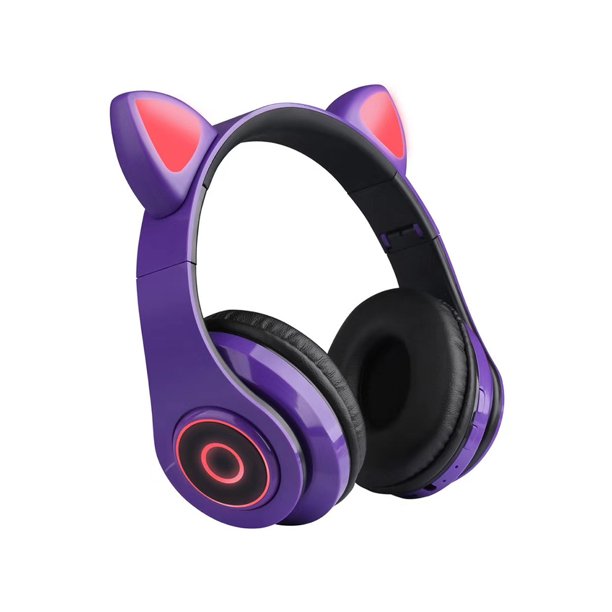  Kiko Unicorn Cat Ear Bluetooth Wireless LED Lights Foldable  Headphone Headset Built in Mic FM Radio Universal Cell Phone (Orange Black)  : Electronics