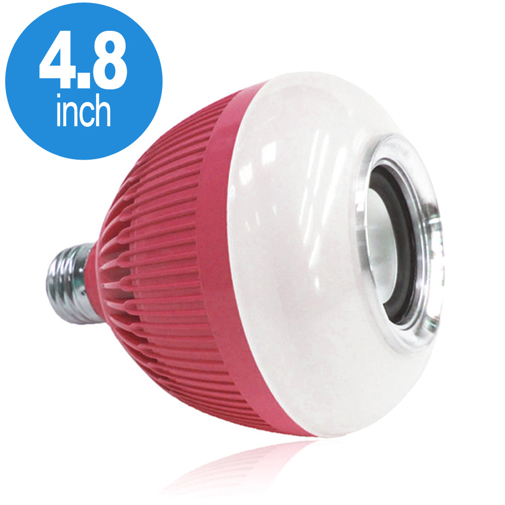 LED Wireless Smart LIGHT BULB Speaker RGB Color Change with Remote Control WJ-L2 (Pink)