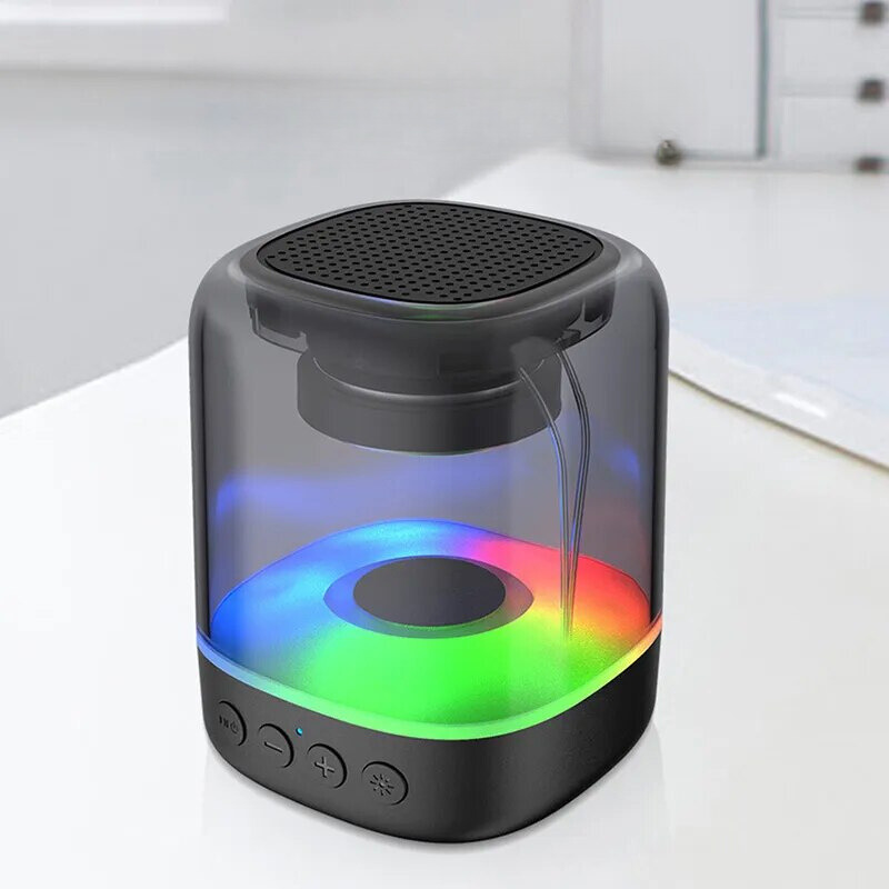 Bluetooth Speaker with 360 Display: Colorful Lights, Wireless Audio for PHONES & Devices (Black)