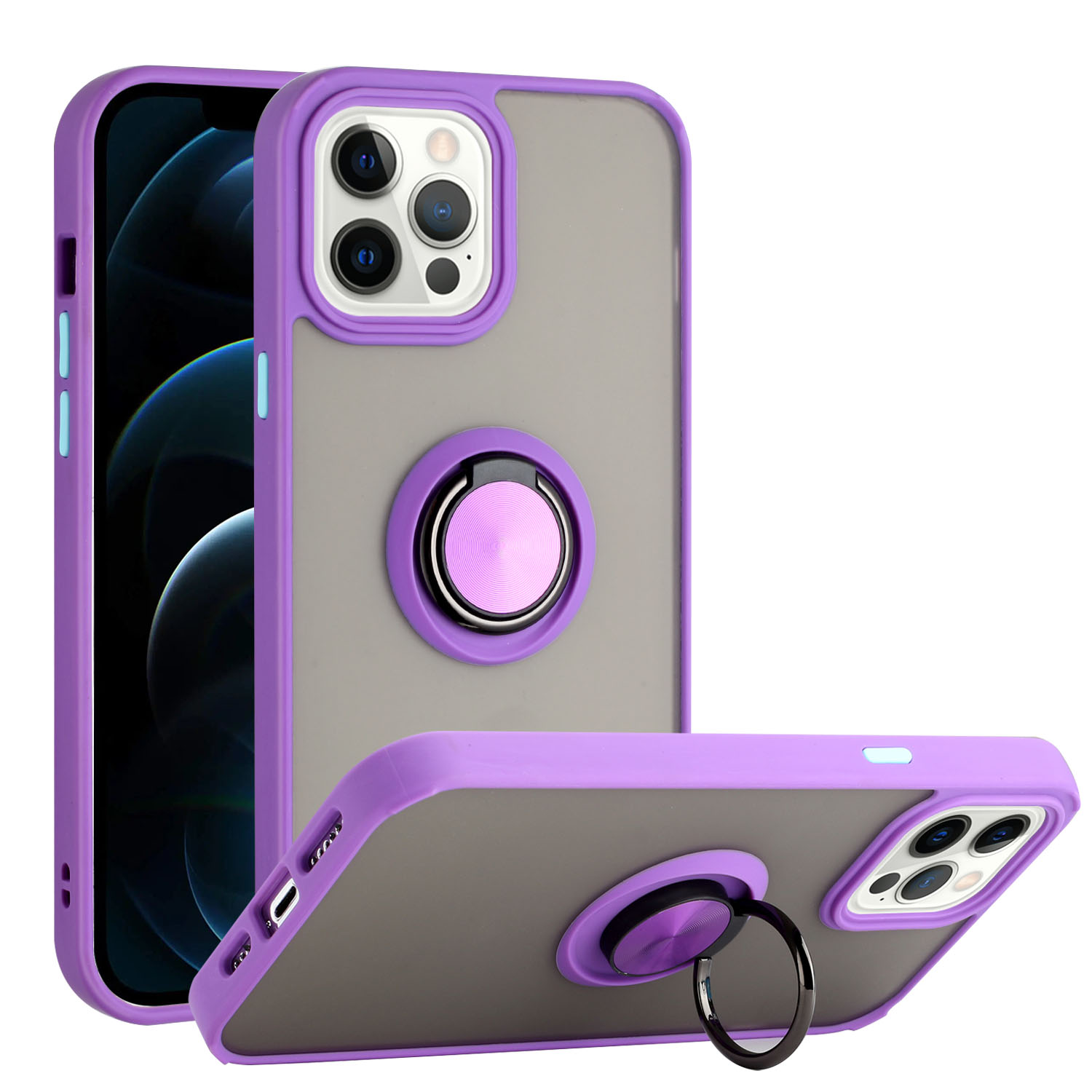Tuff Slim Armor Hybrid RING Stand Case for Apple iPhone 13 Mini [5.4] (Purple)
