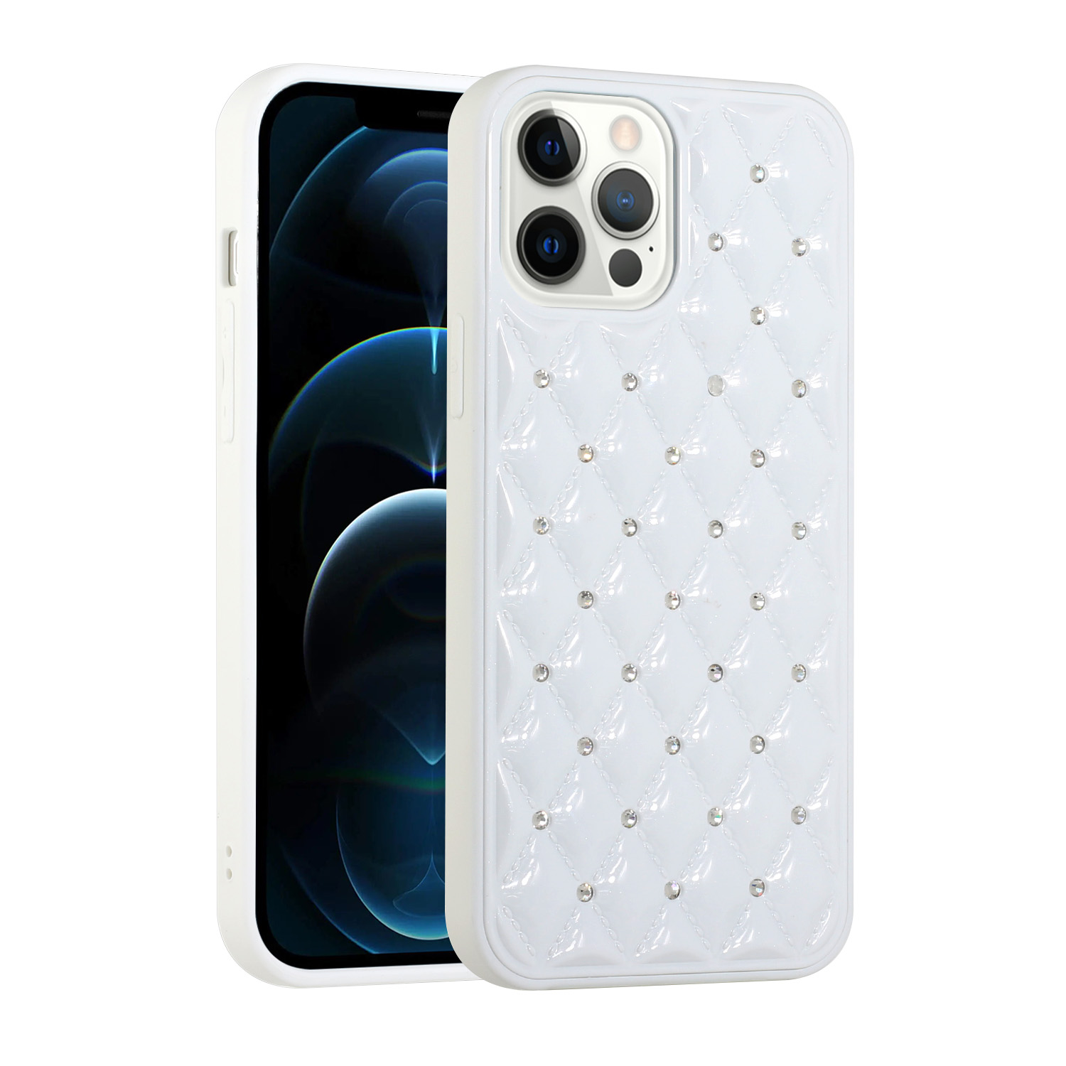 Shiny Star Crystal Glitter DIAMOND Case for Apple iPhone 13 Pro [6.1] (White)