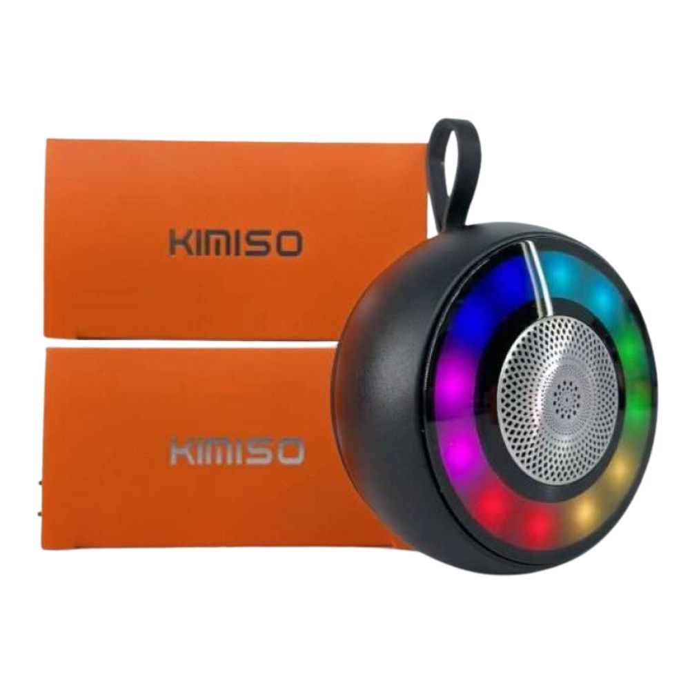 Latest TWS Bass Speaker: Compact KMS200 with Vibrant Lights for Universal CELL PHONE (Black)