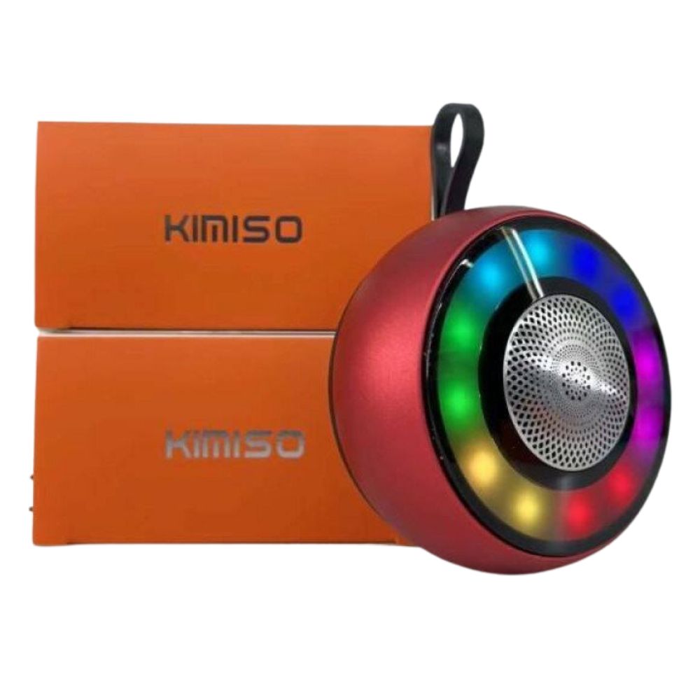 TWS Bass Speaker: Compact KMS200 with Vibrant Lights for Universal CELL PHONES (Red)