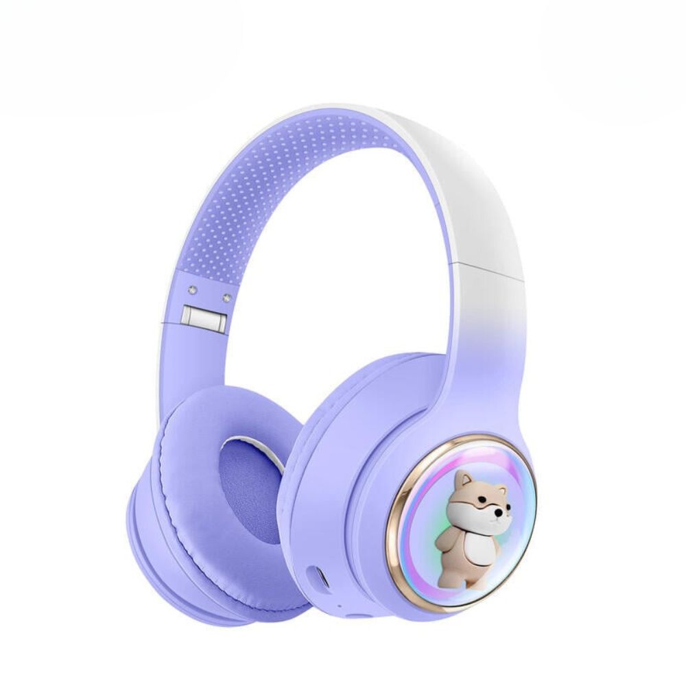 Cute DOG LED Bluetooth Headphones - Comfy Over-Ear Design, Immersive Sound for All Devices