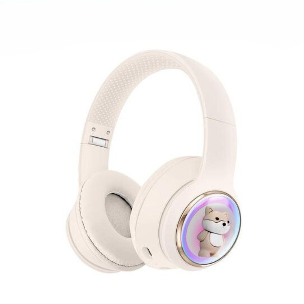 LED DOG Design Bluetooth Headphones: Comfortable Over-Ear Cups, Immersive Sound for Phones