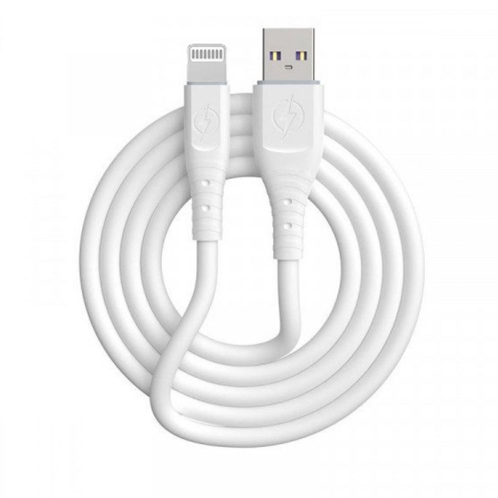 Heavy-Duty Lightning Cable: 10FT Silicone IPHONE Charger - Strong, Flexible USB Sync Cord (White)