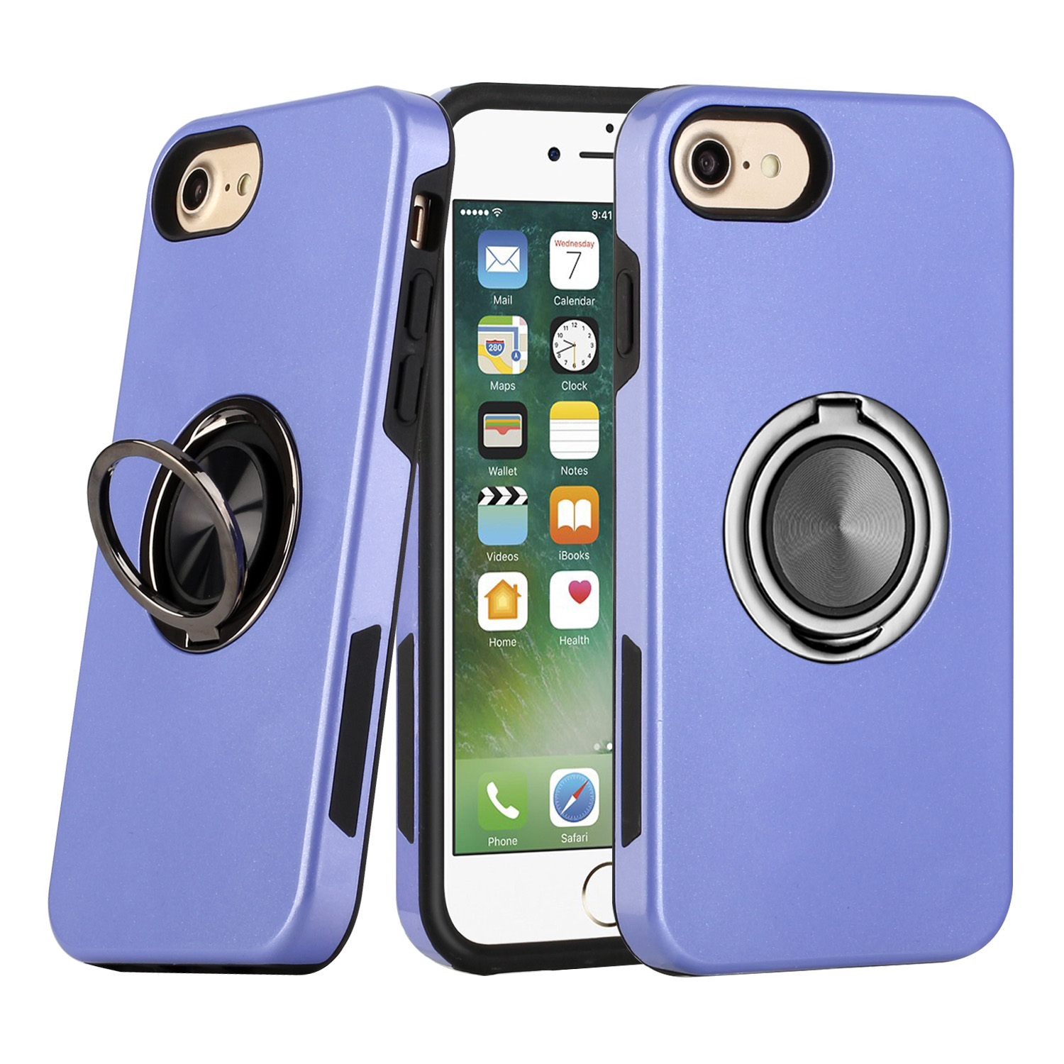 Wholesale Dual Layer Armor Hybrid Stand Ring Case for Google Pixel 8 Pro  (Blue)