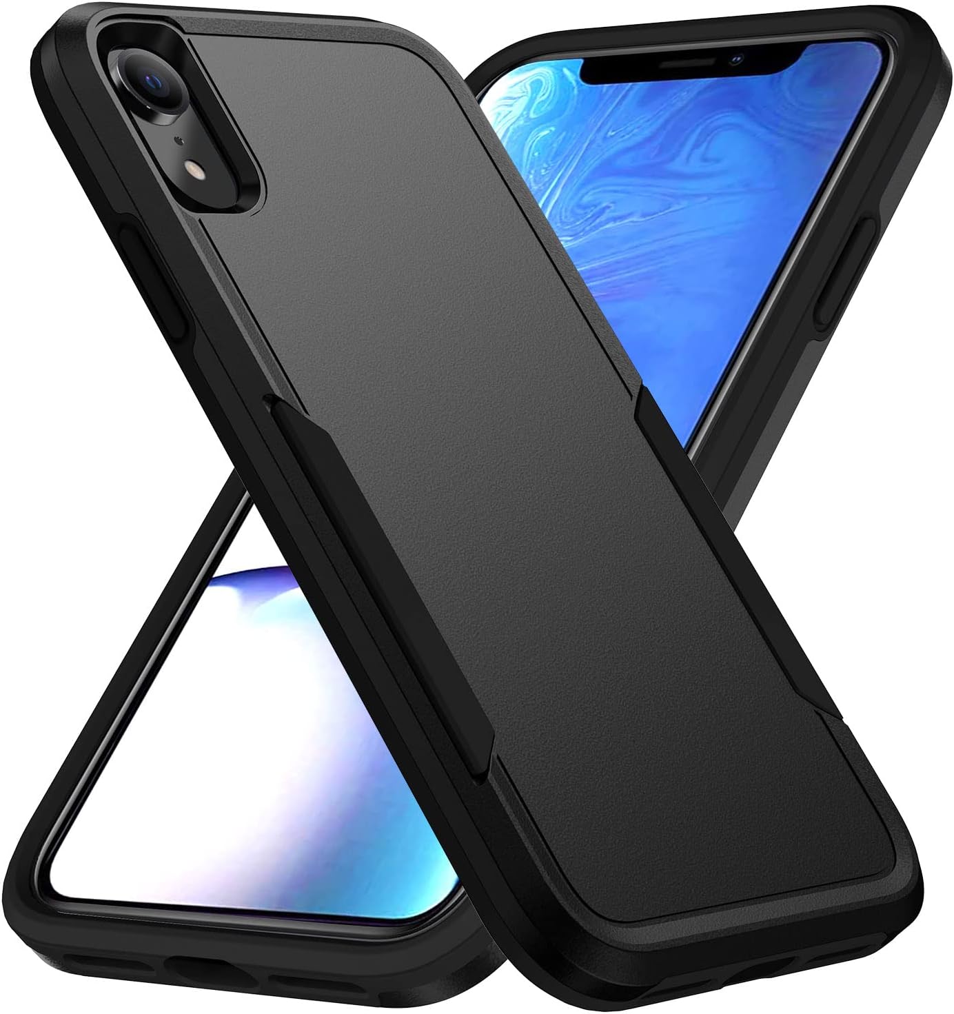 Heavy Duty Strong Armor Hybrid Trailblazer Case Cover for iPHONE XR (Black)