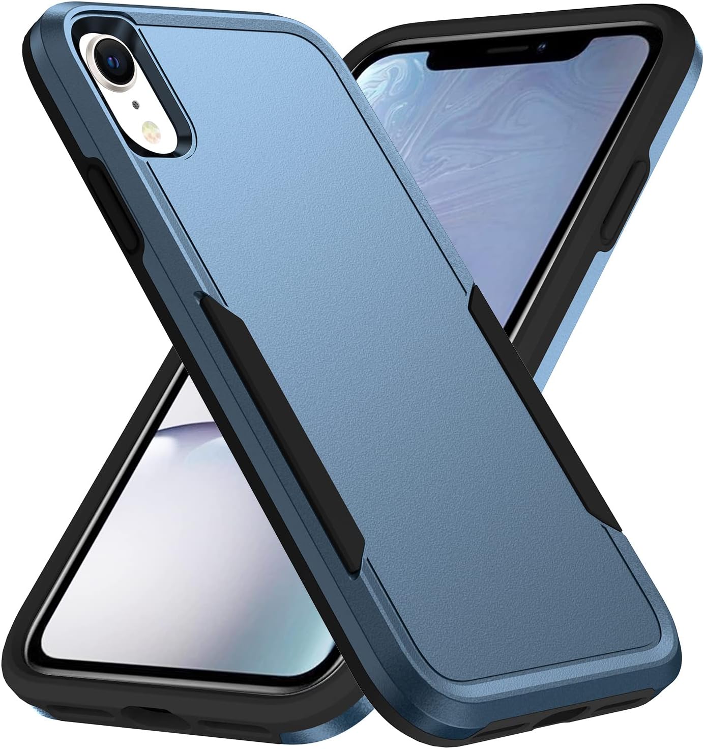 Heavy Duty Strong Armor Hybrid Trailblazer Case Cover for iPHONE XR (Navy Blue)