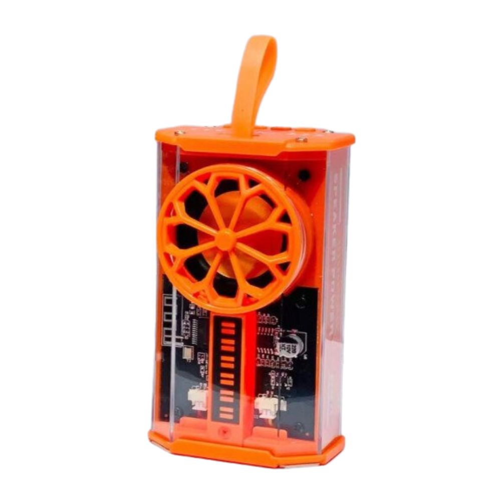 Mecha Bluetooth Speaker: Steel Cannon Design, Light Rhythm, TWS Subwoofer for PHONE (Orange)