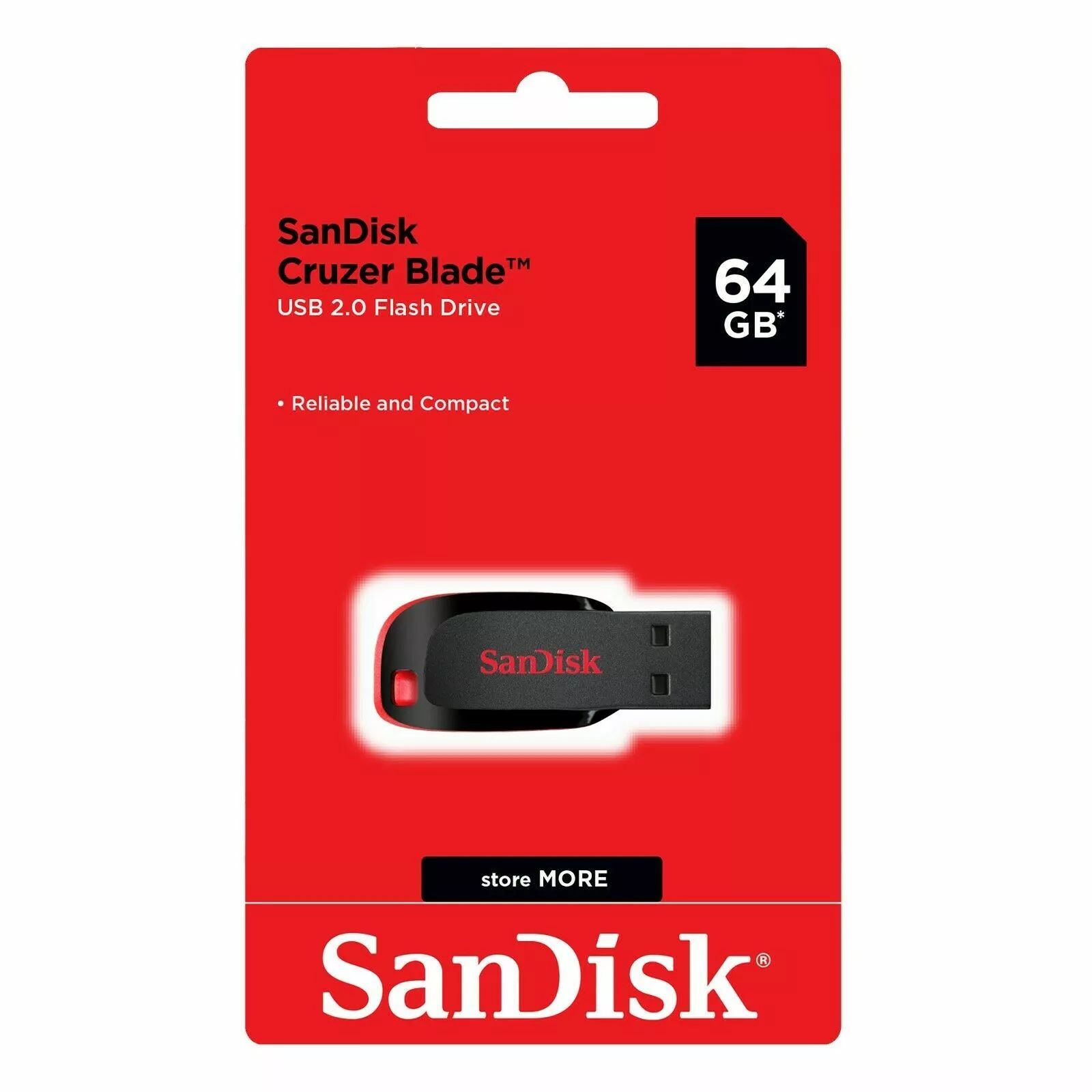 SanDisk 64 GB USB 2.0 Cruzer Blade FLASH DRIVE (64GB)