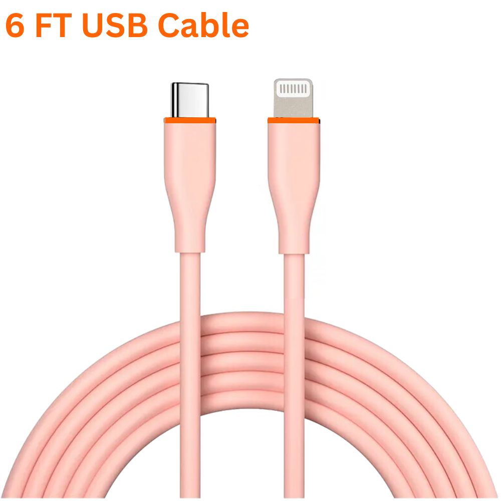 20W PD Fast Charge USB-C to Lightning Cable: 6ft Durable, Tangle-Free Cord for iPHONE/iPad